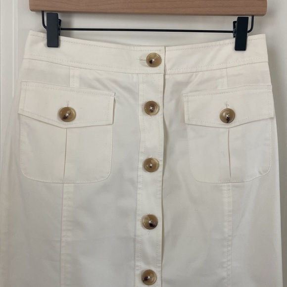 Banana Republic safari style skirt - off white Sz 2 - Picture 2 of 5